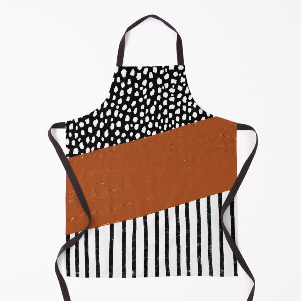 Item preview, Polka Dots and Stripes Pattern (black/white/burnt orange) designed and sold by Design Minds Boutique.