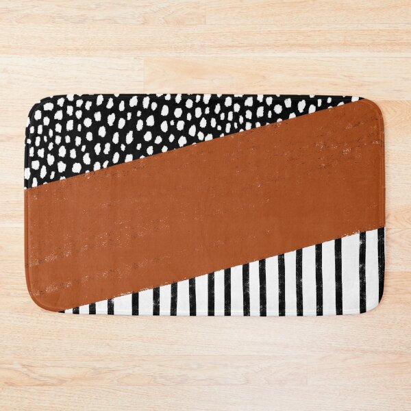 Item preview, Polka Dots and Stripes Pattern (black/white/burnt orange) designed and sold by Design Minds Boutique.