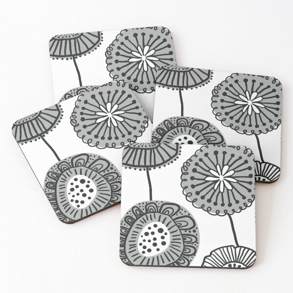Item preview, Folksy Floral In Black & White designed and sold by House of Haha.