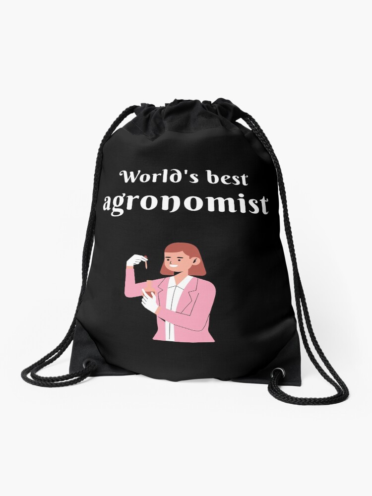 Thumbnail 1 of 3, Drawstring Bag, Amazing woman Agronomist funny gift idea for friend and farm job workers designed and sold by devrydevry.