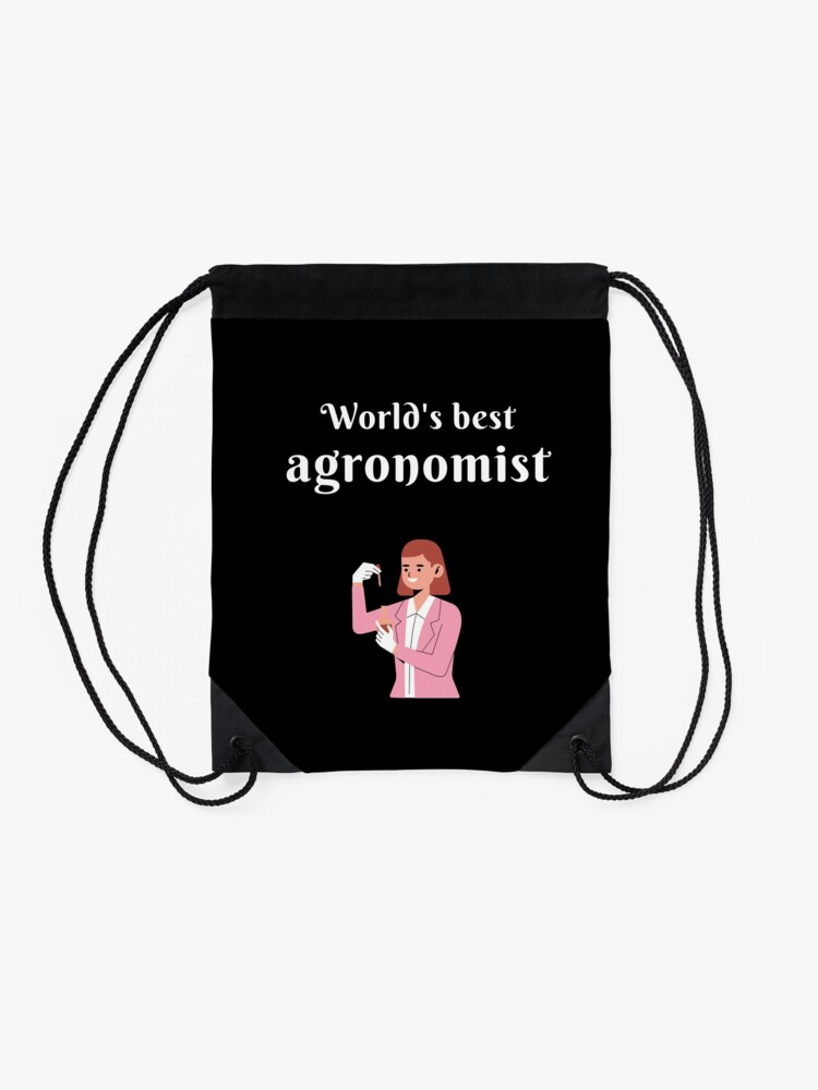 Thumbnail 2 of 3, Drawstring Bag, Amazing woman Agronomist funny gift idea for friend and farm job workers designed and sold by devrydevry.