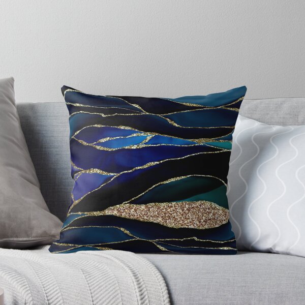 Item preview, Blue And Gold Glamour Faux Marble And Agate Landscapes designed and sold by MysticMarble.