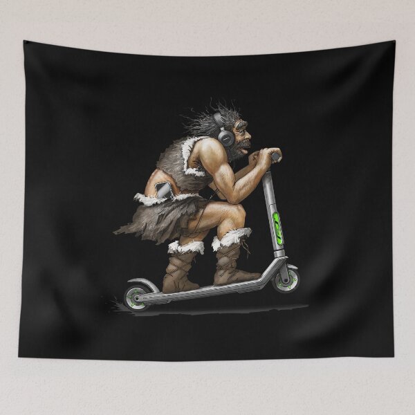 Item preview, Old Cave Man On Electric Scooter designed and sold by FD-Design.