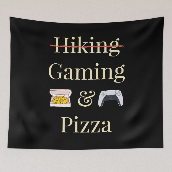 Item preview, HIKING AND PIZZA, Gaming & Pizza designed and sold by LevelUpMerch.