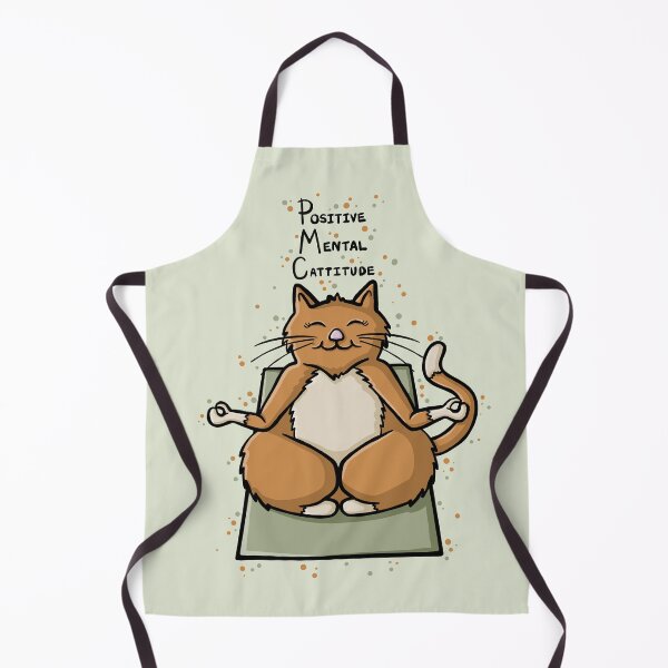 Item preview, Positive Mental Cattitude Funny Yoga Cat Digital Illustration designed and sold by AlmightyClaire.
