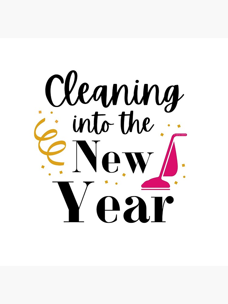 Thumbnail 5 of 5, Coasters (Set of 4), Cleaning Into the New Year Cleaning Lady Gift Housekeeping Fun designed and sold by SavvyCleaner.
