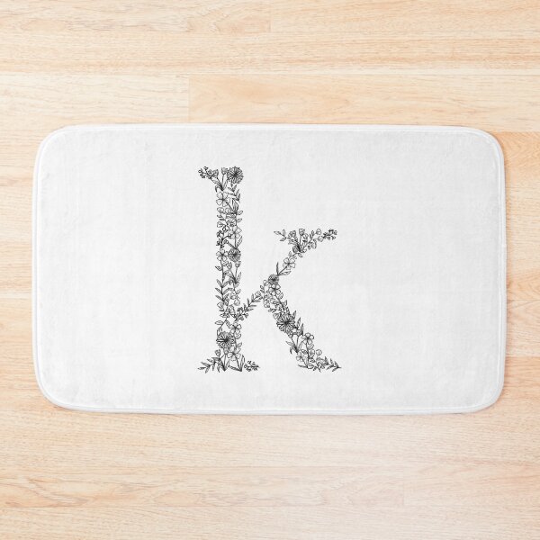 Item preview, floral letter k (black) designed and sold by signedbykaty.