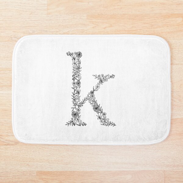 Item preview, floral letter k (black) designed and sold by signedbykaty.