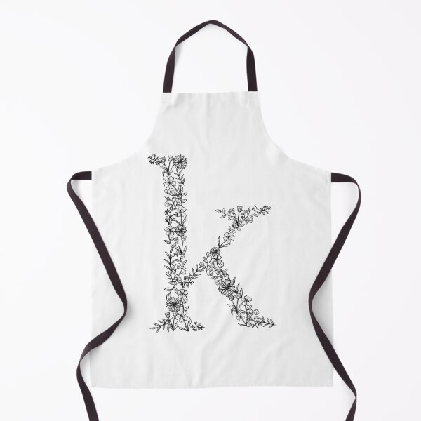 Item preview, floral letter k (black) designed and sold by signedbykaty.