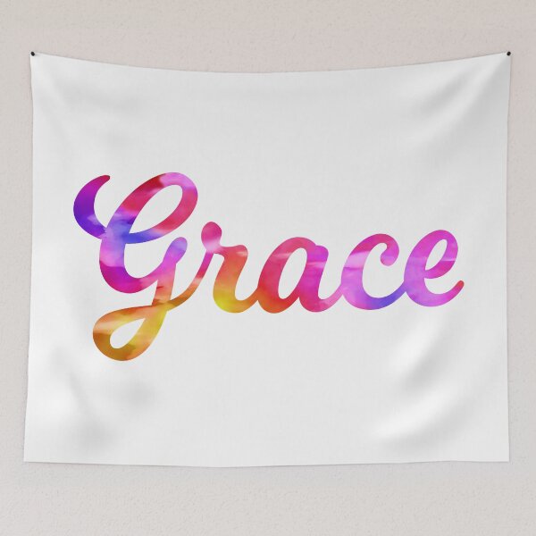 Item preview, Grace girl's name multi-color fun designed and sold by ComicKitsch.