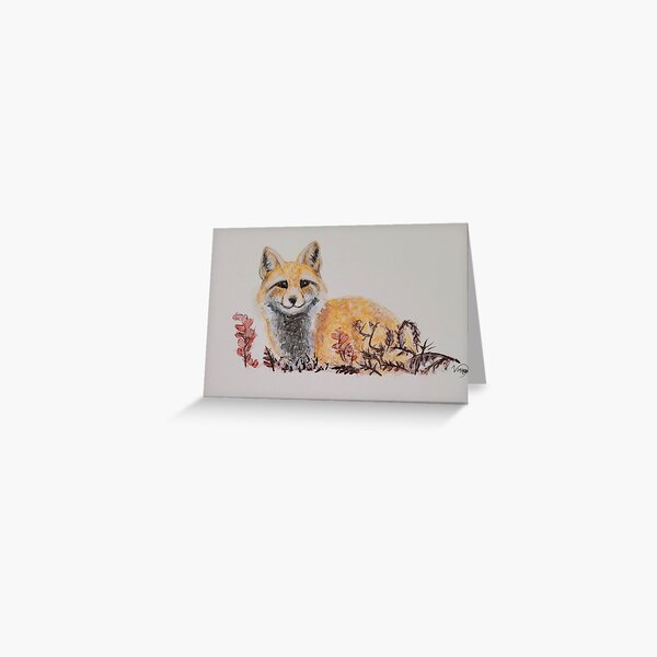 a serene fox Greeting Card