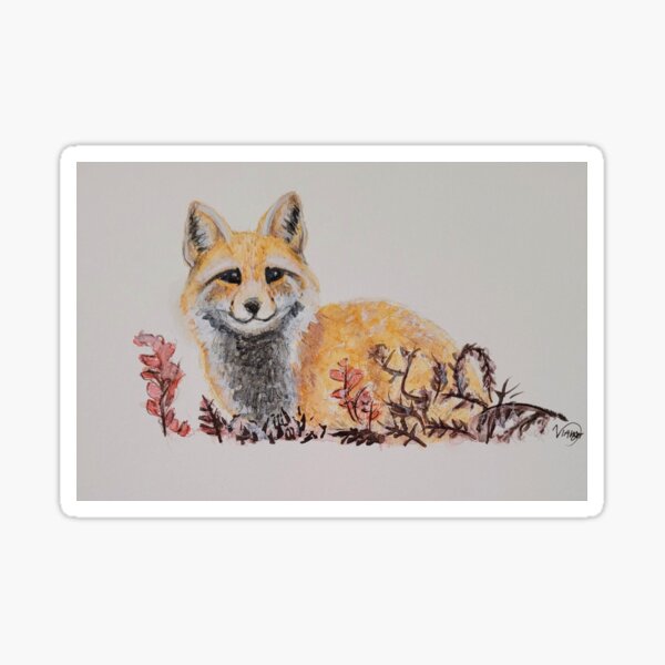 a serene fox Sticker