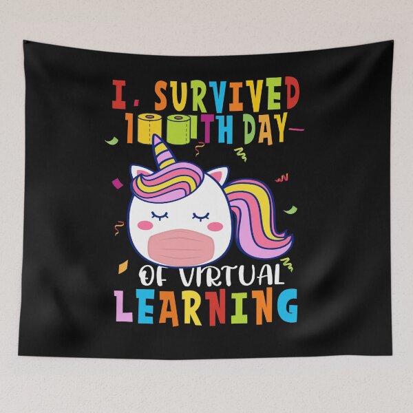Item preview, survived 100 Days of school virtual teacher kids costume Tee designed and sold by aubb7.
