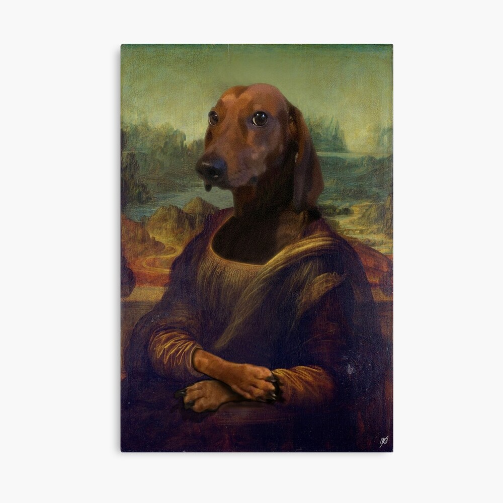MONA LISA WITH A DOG FACE PRINT ONLY ART POSTER HP3774 