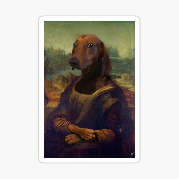 “Mona Lisa Dog Portrait” Sticker for Sale by Amprtl | Redbubble
