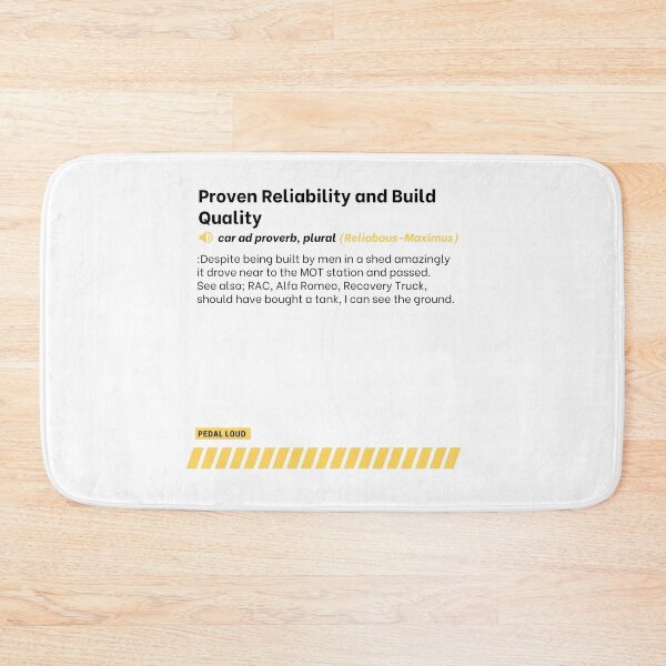 Item preview, Proven Reliability and Build Quality -funny, classified ad, car buying proverbs defined designed and sold by PedalLoud.