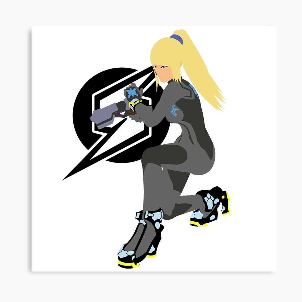 Zero Suit Samus Vector/Minimalist (Black Outfit, Black Logo)