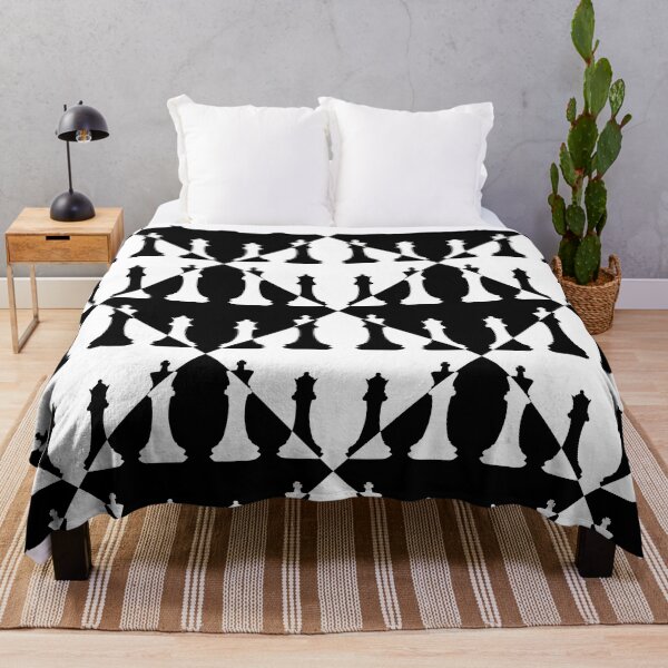 Item preview, Chess Diamond Pattern Queen King Black White designed and sold by Harlake.