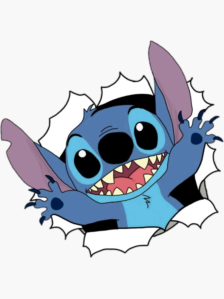 cute stitch popping out design sticker by truemarket