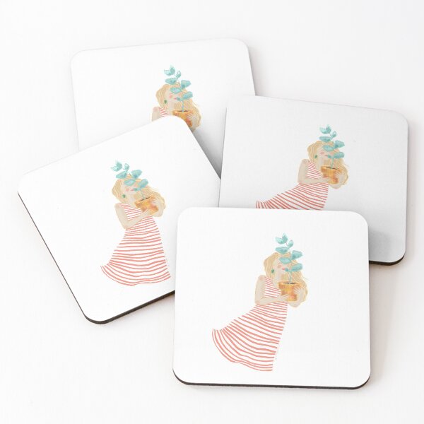 Item preview, Green Fingers girl hugging plant in a pot designed and sold by orangerinka.