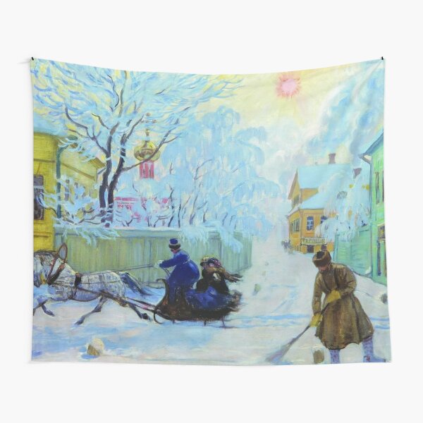 Boris Kustodiev Frosty Day, 1913 - Frosty Morning Tapestry