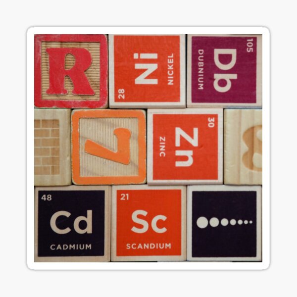 Periodic Elements Zinc Science Sticker