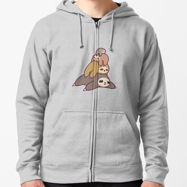 Sloth Stack Zipped Hoodie