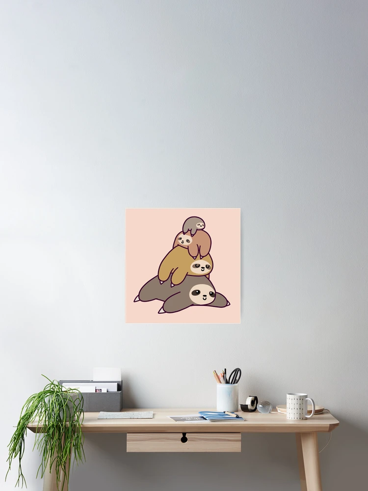 Thumbnail 2 of 3, Poster, Sloth Stack designed and sold by SaradaBoru.