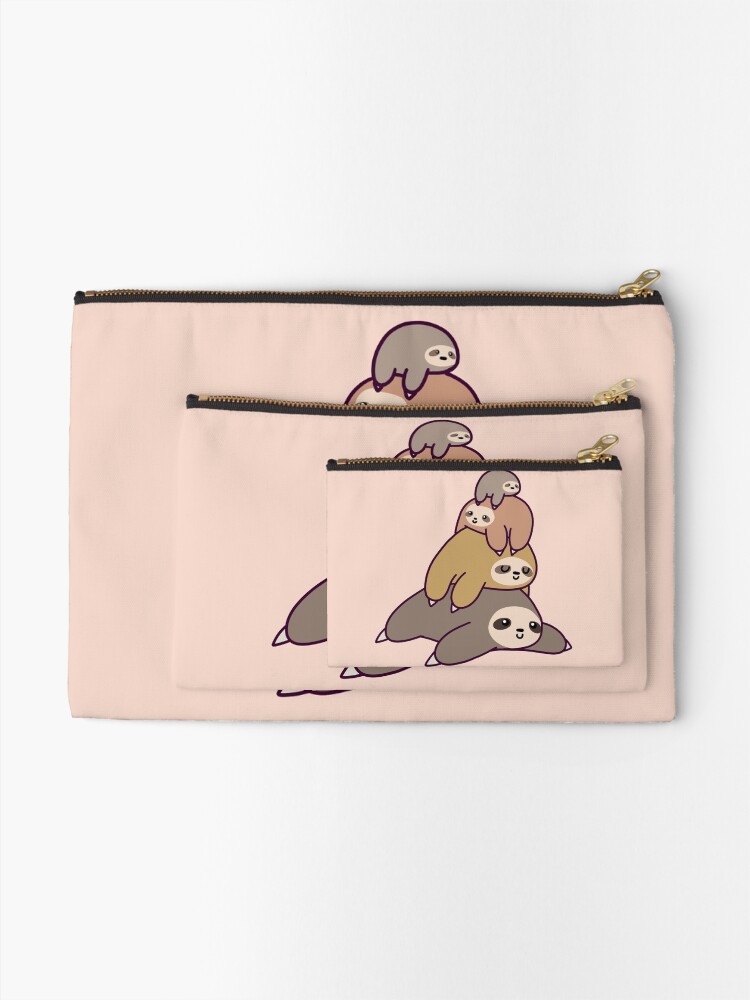 Alternate view of Sloth Stack Zipper Pouch