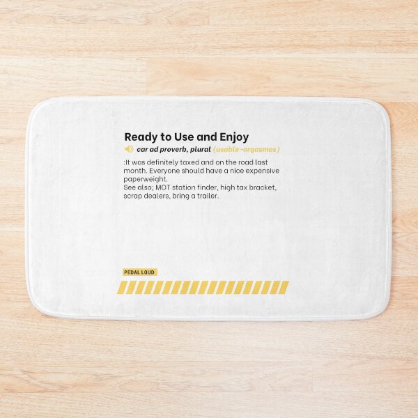 Item preview, Ready to Use and Enjoy - funny, classified ad, car buying proverbs defined designed and sold by PedalLoud.