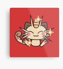 Maneki Meowth Metal Print