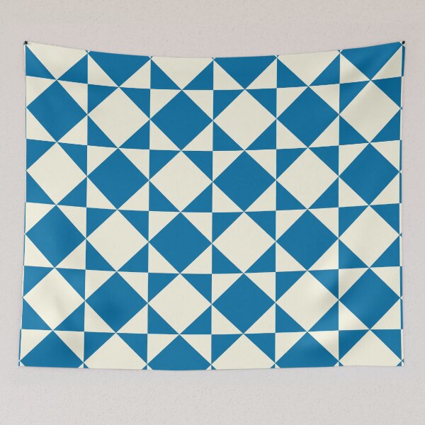 Item preview, Blue and off-white geometric pattern designed and sold by DrawingBoard.