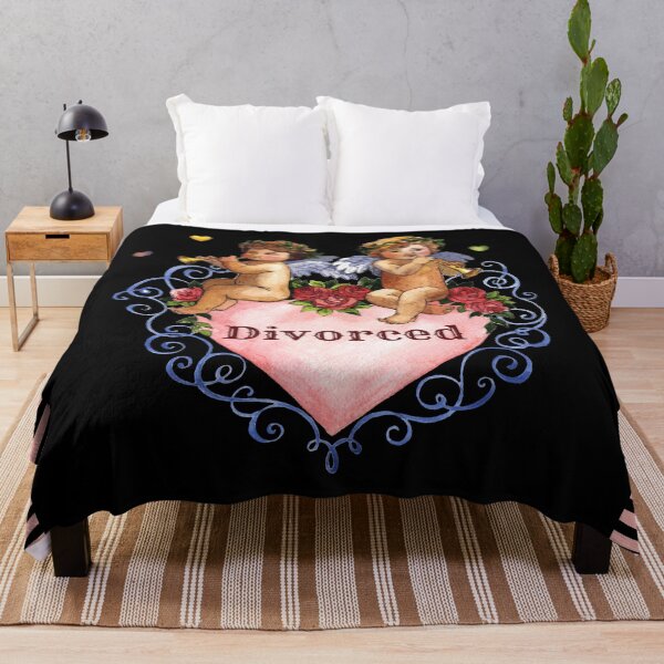 Item preview, Divorced valentine angels cherubs divorce announcement black designed and sold by GrammarDance.