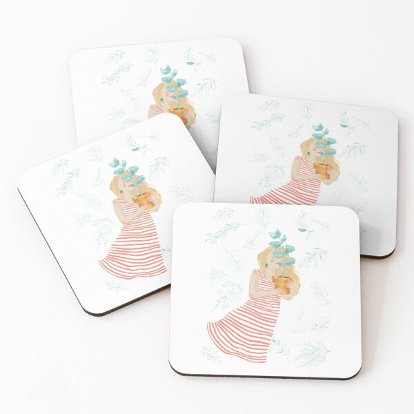 Item preview, Plant lover girl hugging plant in a pot designed and sold by orangerinka.