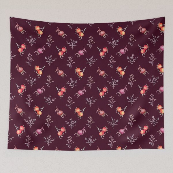 Item preview, Rosehip on burgundy  designed and sold by Flowersforbear.