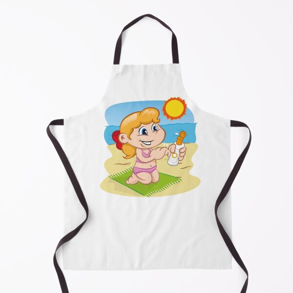 Item preview, Illustration is a character child in passing sunscreen at the beach. Ideal for sports and institutional information designed and sold by LucianoCosmo.