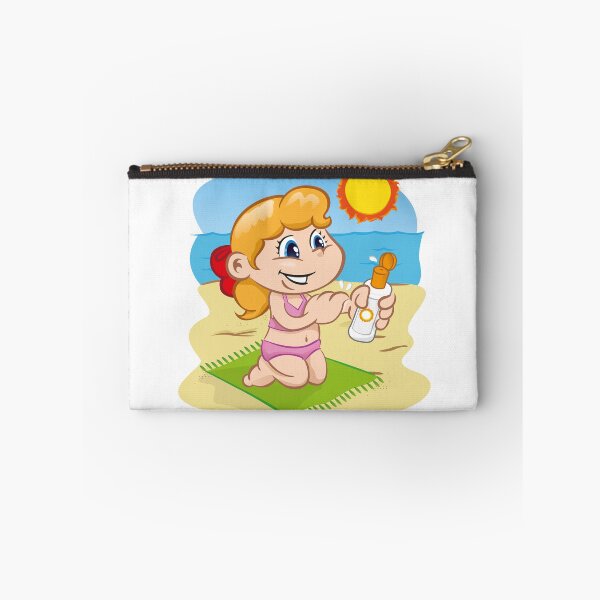 Item preview, Illustration is a character child in passing sunscreen at the beach. Ideal for sports and institutional information designed and sold by LucianoCosmo.