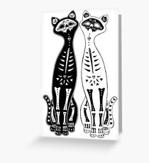 Gegensätze ziehen Kitten Bones an Grußkarte