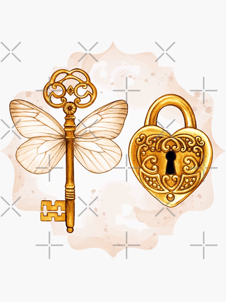 Premium Vector  Sketch decorative heart shape key and vintage lock.