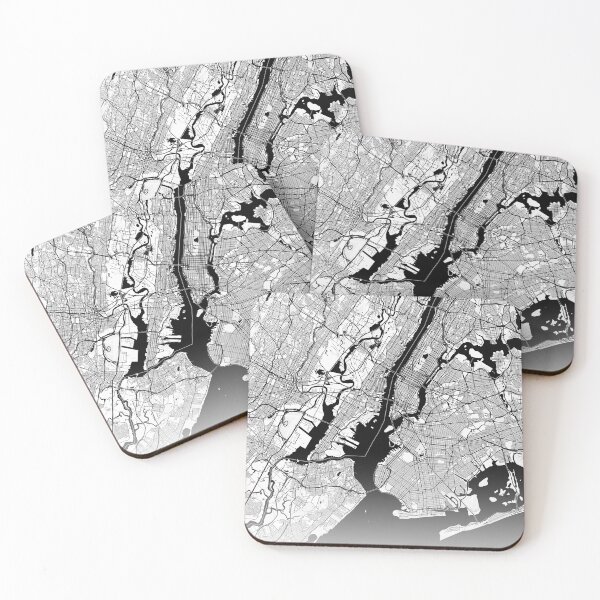 Item preview, New York USA Modern Street Map With Co-ordinates designed and sold by RossWilson12.