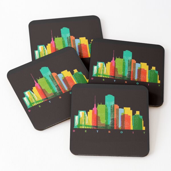 Artikelvorschau, DETROIT SKYSCRAPER SKYLINE MULTICOLOR CITYSCAPE entworfen und verkauft von dubcee.