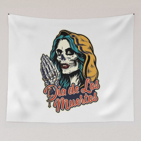 Item preview, Dia De Los Muertos Day of the Dead Mexican Sugar Skull Girl Unique T-Shirts Unisex Clothes Tank Tops Vintage Rockabilly Clothing designed and sold by pinkmantailor.
