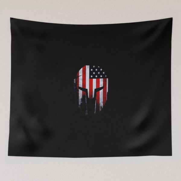 Item preview, US Flag Spartan Helmet designed and sold by FanAuto.