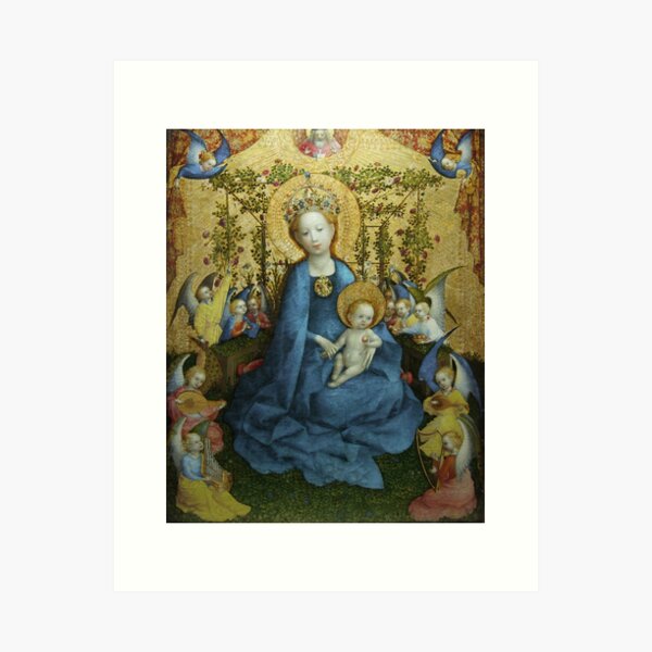 Aperçu de l'œuvre Mère Mary: Madonna dans la roseraie, par Stefan Lochner 1448 créée et vendue par The Great  Art.