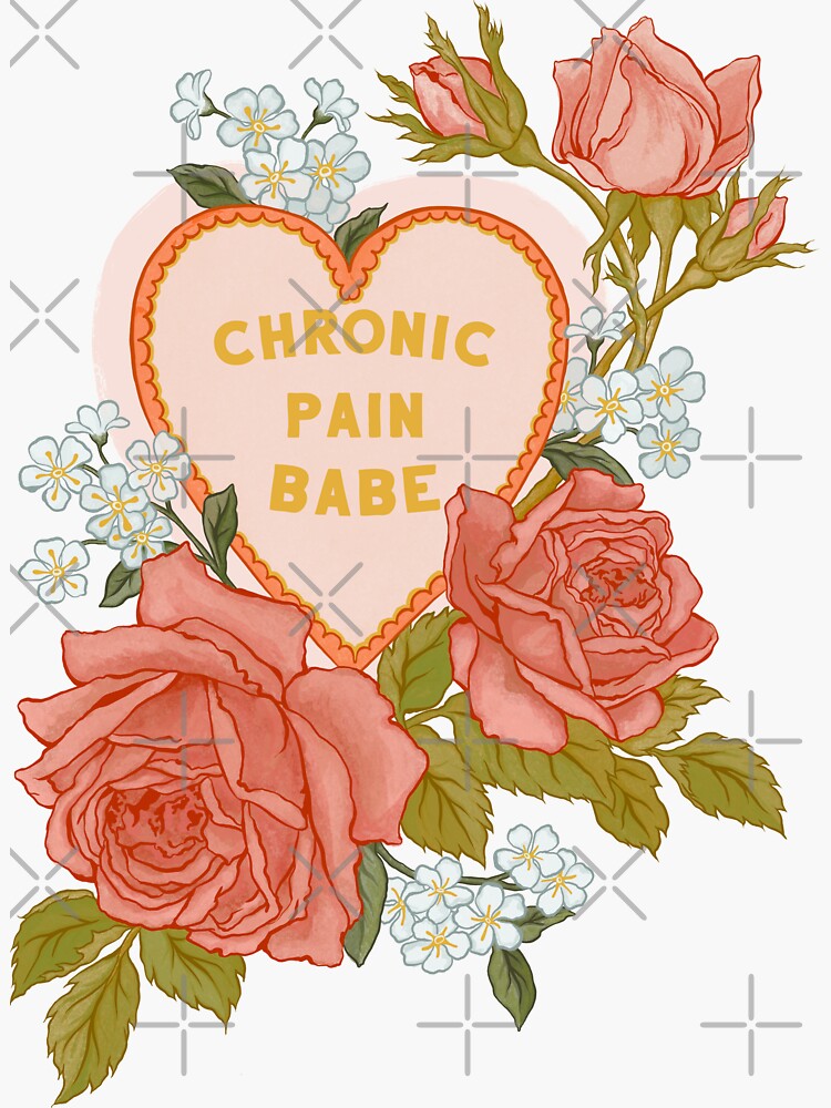 Thumbnail 3 of 3, Sticker, Chronic Pain Babe designed and sold by fabfeminist.