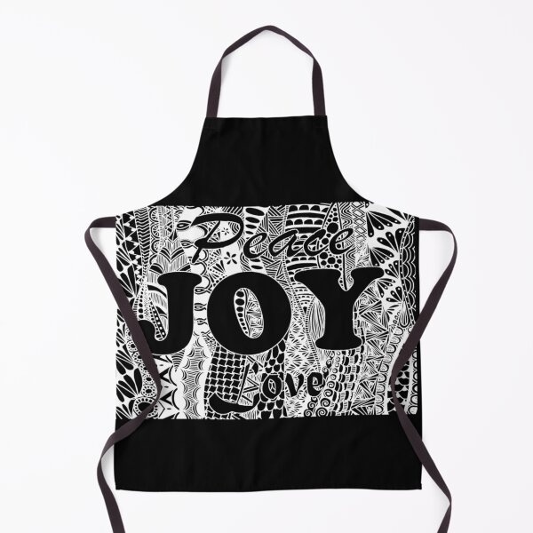 Item preview, Peace, Joy, Love, White Zentangle Design on Black Background  designed and sold by Mimsartprojects.
