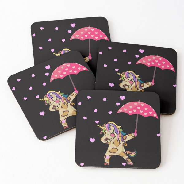 Item preview, Valentine´s Dabbing Unicorn with Umbrella designed and sold by joanaoberg.