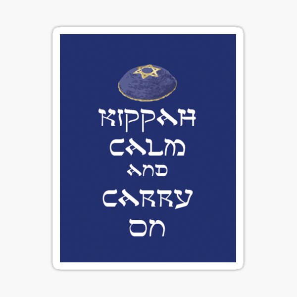 Kippah Calm and Carry On Sticker