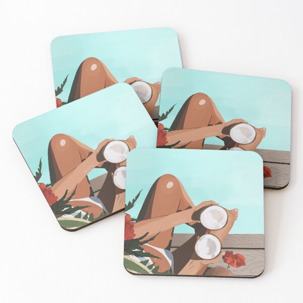 Item preview, Summer tropical beach vibes art print designed and sold by ArtfullyReka.