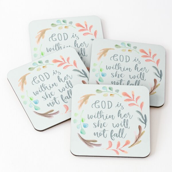 Item preview, Psalm 46:5 - Watercolor Wreath Blue Green designed and sold by amazingjoy.